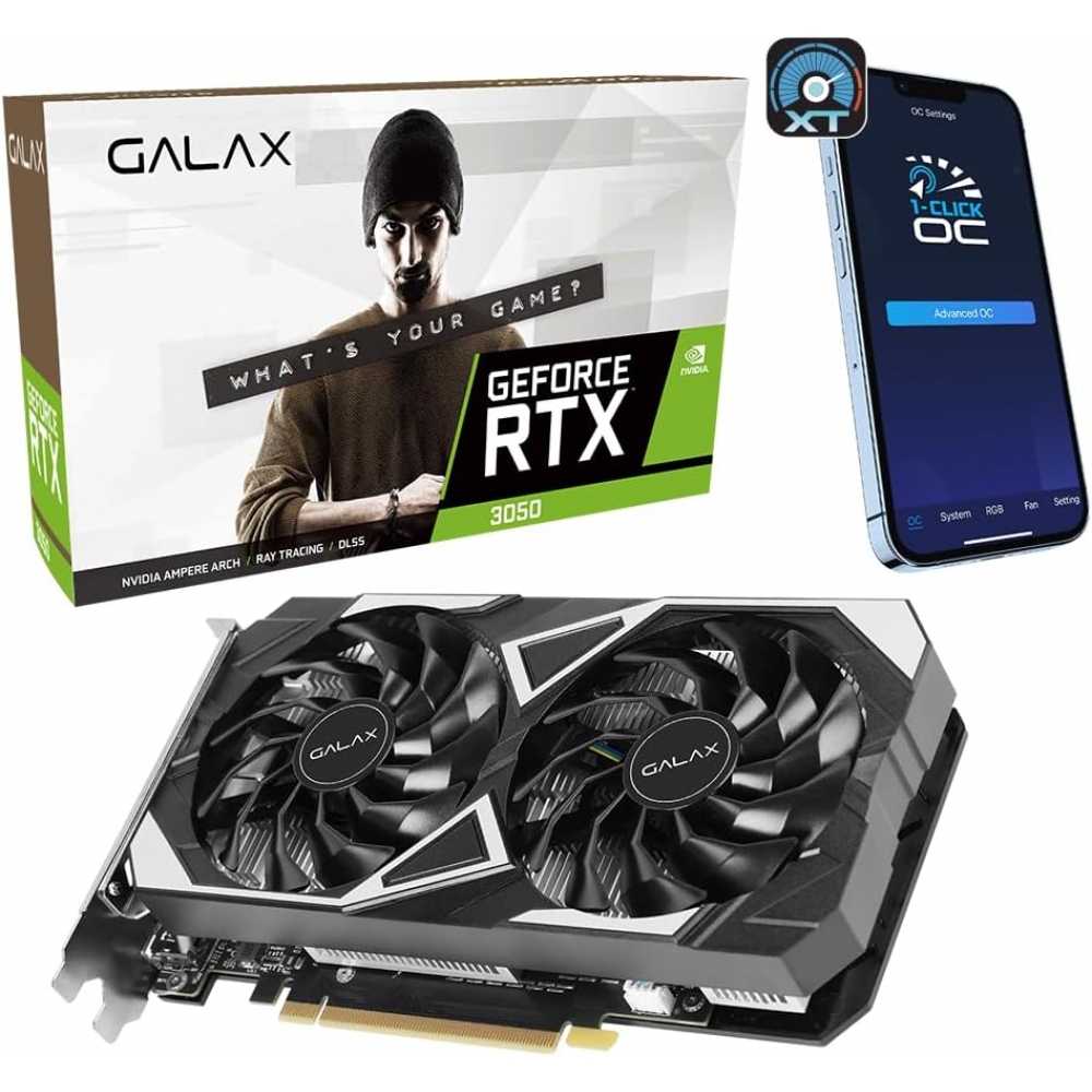 Placa de vídeo RTX 3050 6GB Galax EX GDDR6 96 BITS