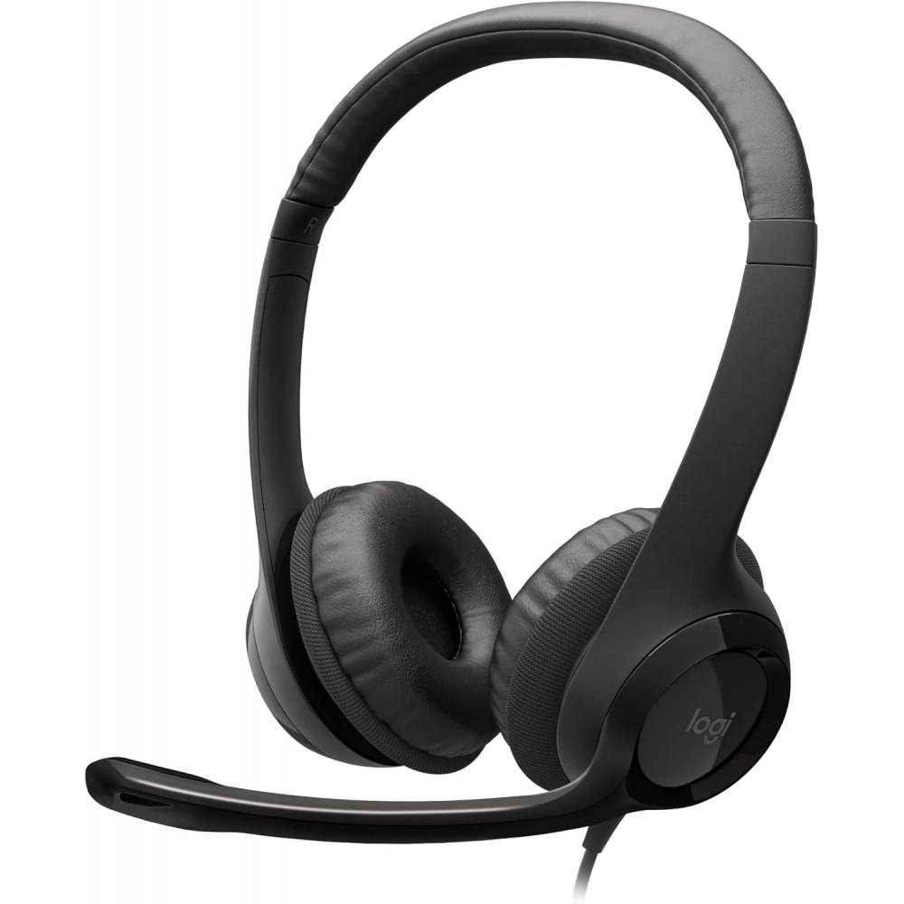 Headset audio digital Logitech H-390 Preto