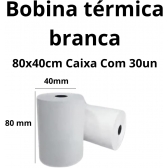 Bobina Termica 80X40 Branca Caixa c/ 30un