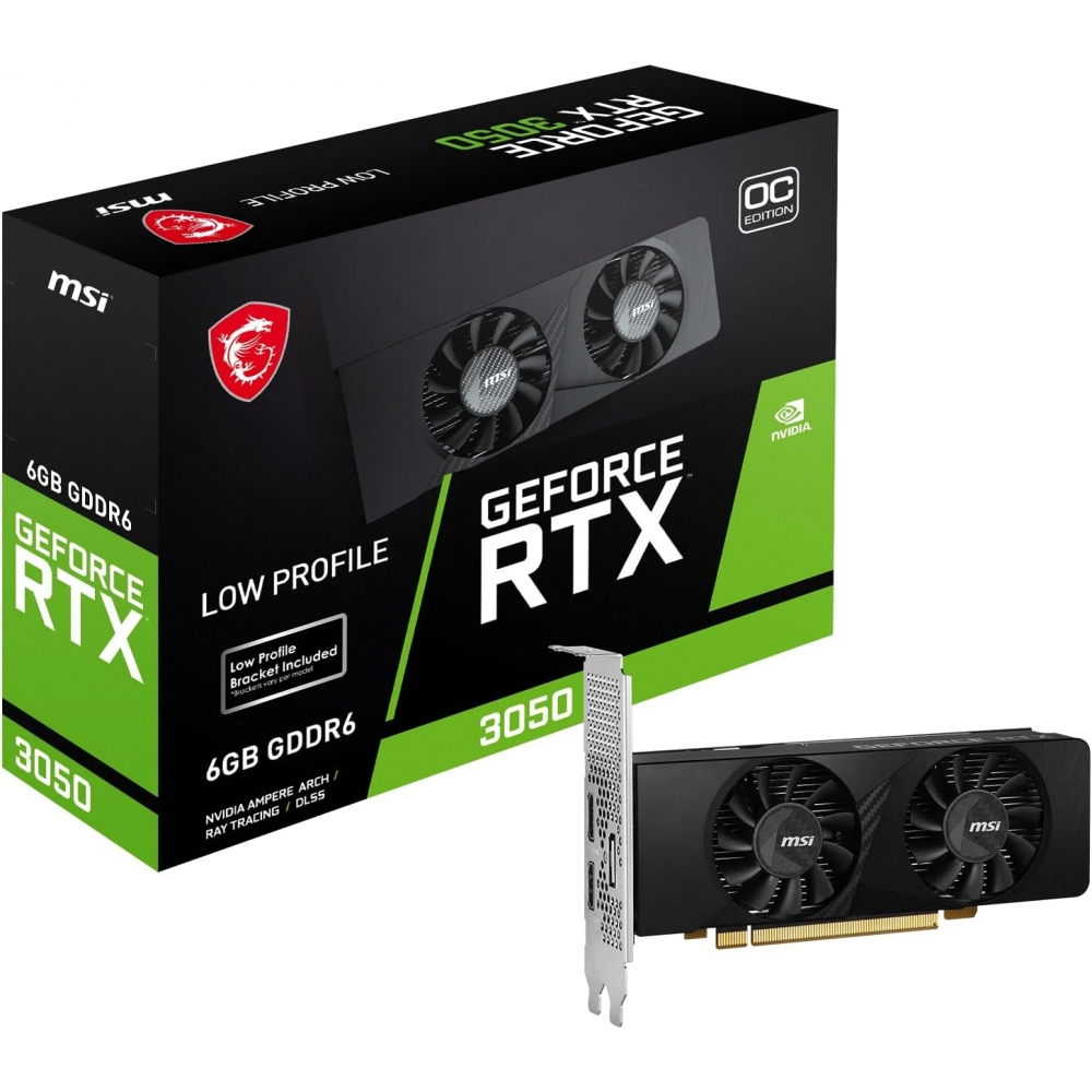 Placa de Vídeo RTX3050 6GB GDDR6 96Bits MSI OC edition Low Profile
